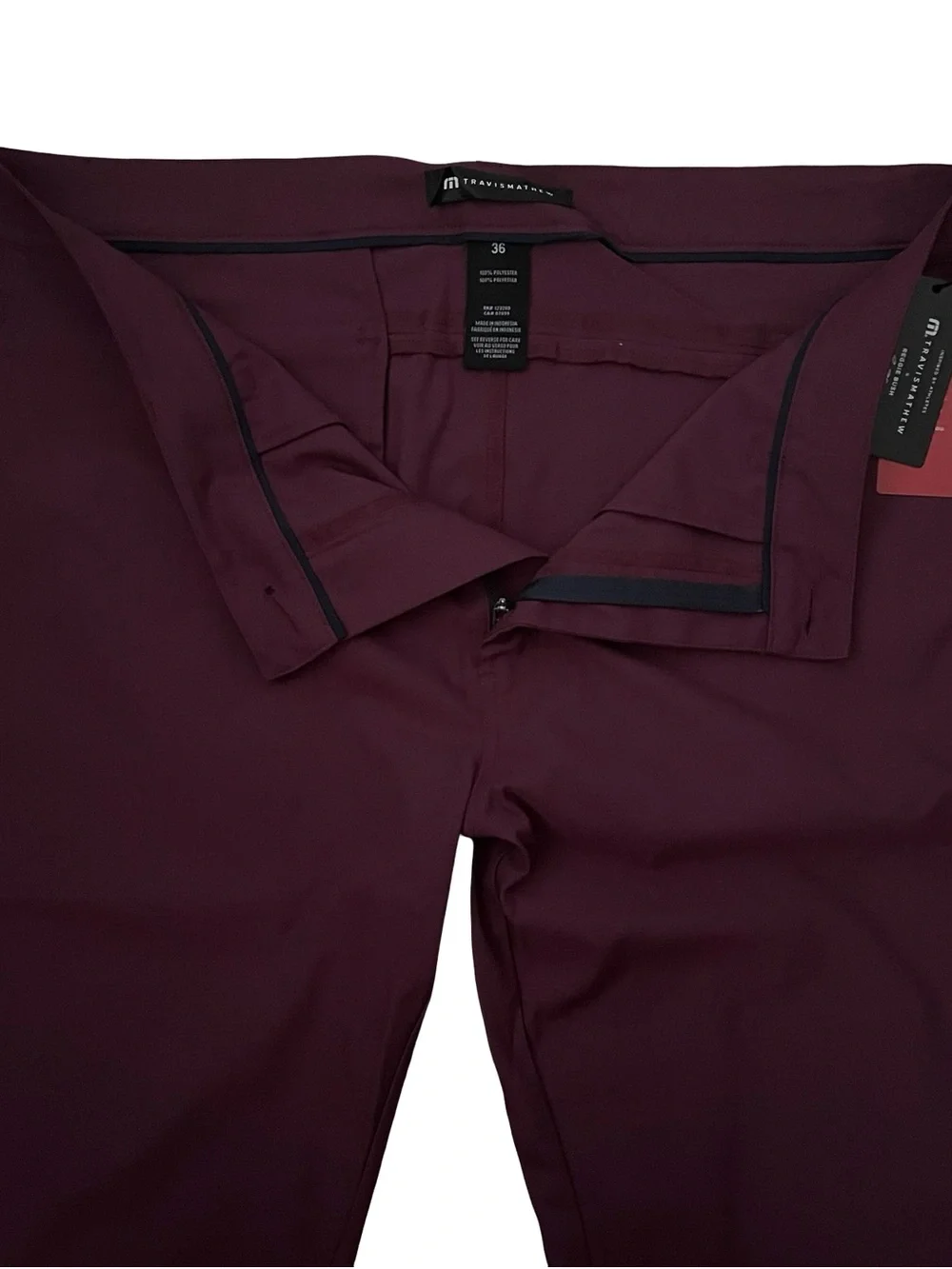 Travis Mathew Sport Mode Jogger Pant Mens Size 36 Mauve Wine Performance Golf